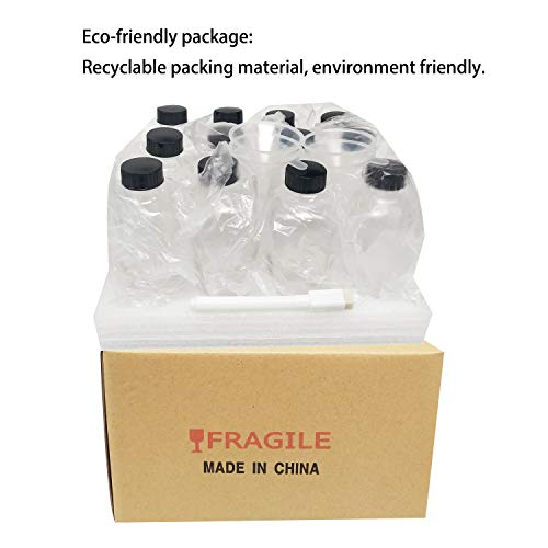 12 Pack 4 oz Clear Glass Boston Bottles with Caps for Extracts