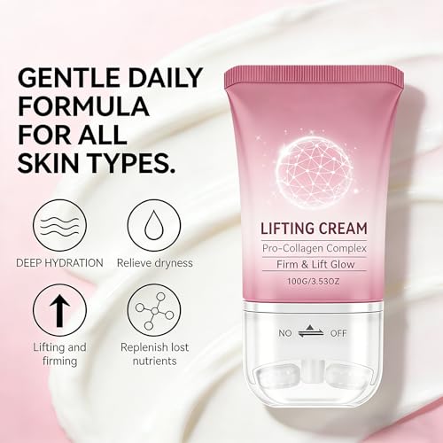 Neck Firming Cream with Roller - Peptide & Collagen Moisturizer