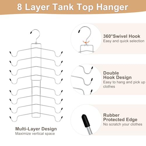 TOPIA HANGER 2 Pack 8-Layer Bra & Tank Top Organizer