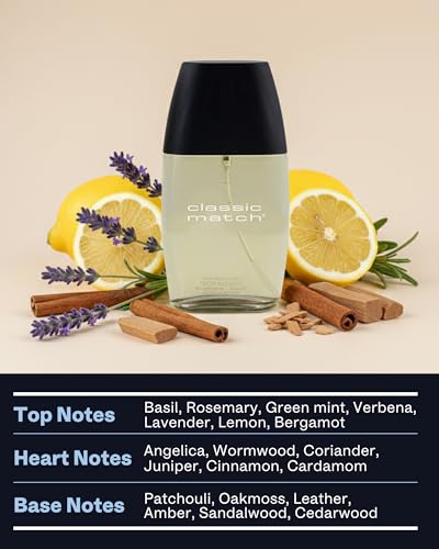 PB ParfumsBelcam CM Noir Eau De Toilette Spray for Men - Long-Lasting Fresh Fougere Cologne with Bergamot, Basil & Patchouli - 2.5 Fl Oz