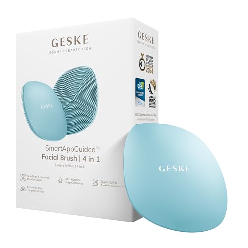 GESKE Turquoise 4-in-1 Smart Facial Cleansing Brush for Sensitive Skin