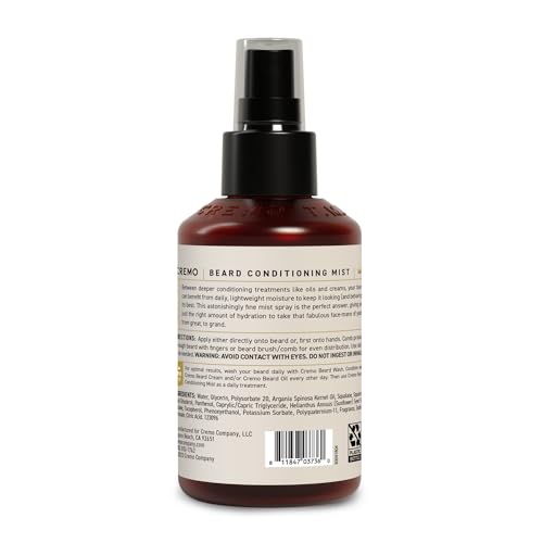 Cremo Original Leave-In Beard Conditioner Spray - 6 Fl Oz | Hydrating Taming Mist for Men