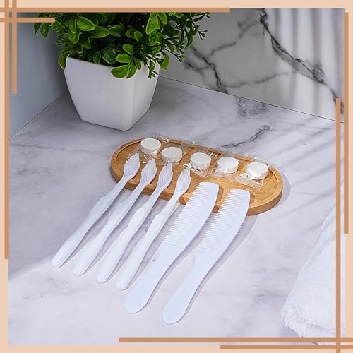 Hushee 300 Pcs Disposable Toothbrush, Comb & Towel Set