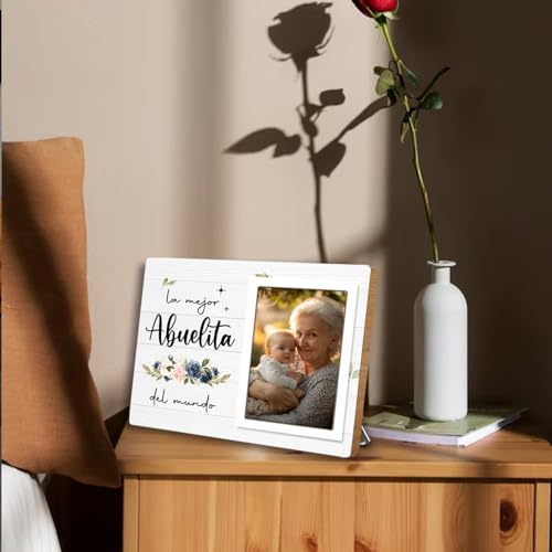 Wooden Abuelita Photo Frame for Grandmother - 4x6 Inches