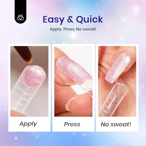 Beetles Mermaid Glow Poly Nail Extension Gel Kit - 6 Colors & Slip Solution