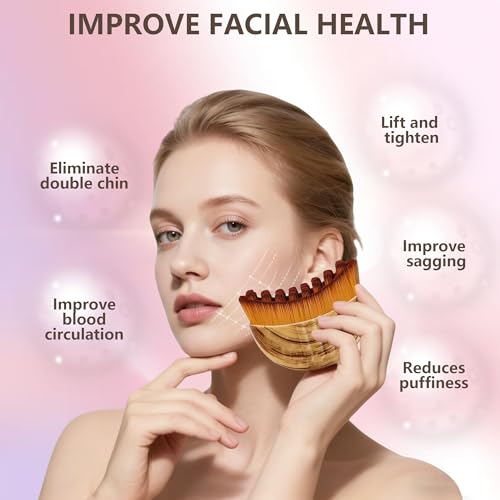 Lymphatic Contour Face Brush(2-PCS),Super Soft Manual Lymphatic Drainage Massager for Sculpting, Relieve Fatigue & Reduce Puffiness, with Portable Case Suitable for Facial Cleansing and Massage