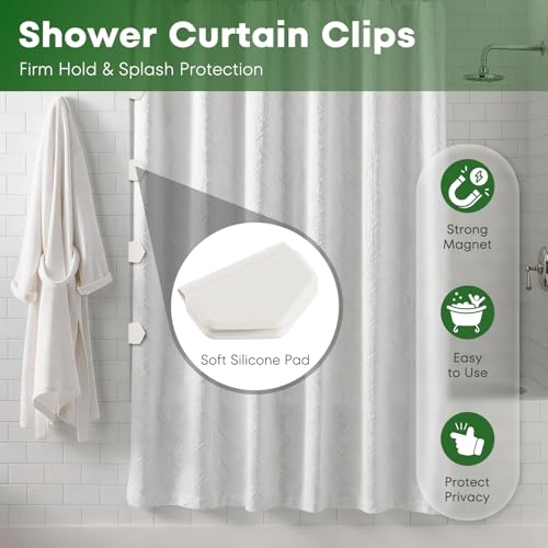 Magnetic Shower Curtain Clips - 4 Pack, Waterproof & Easy Install