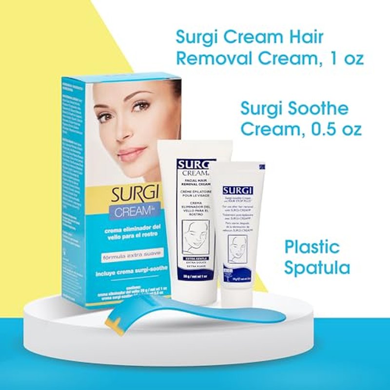 Surgiwax Facial Hair Removal Cream for Women ? Depilatory Cream for Face, Neck, & Sensitive Skin, Professional Hair Remover, 1 oz