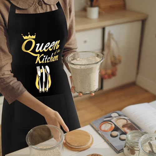 Funny Black Cooking Chef Apron with Pockets | Waterproof & Adjustable