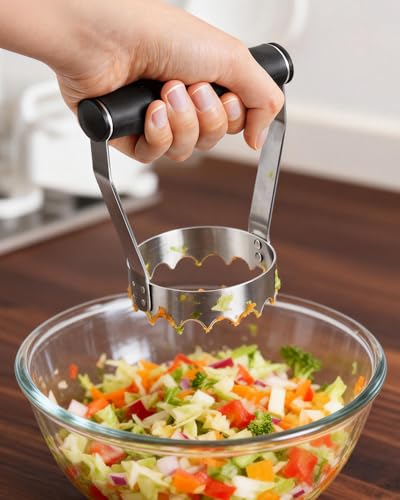 Vosturdy Ergonomic Stainless Steel Hand Chopper - 3 Inch Manual Vegetable & Nut Cutter