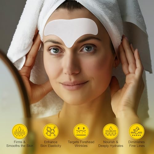 Marianp Clear Snail Mucin Forehead Wrinkle Patches - 14 Count Overnight Anti-Aging Mask Set