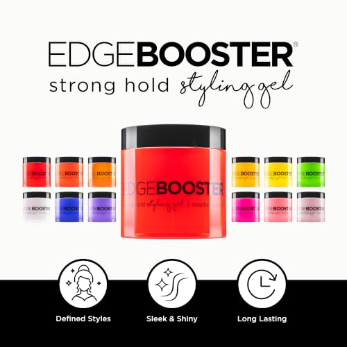 Style Factor EDGE BOOSTER Lemon Berry Strong Hold Gel | 16.9oz Alcohol-Free Hair Gel for Curly and Wavy Styles