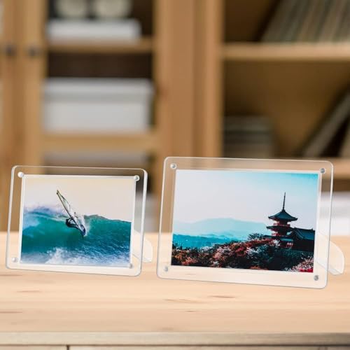 ECOSEAO Minimalist Acrylic Photo Frame 6x8 - Horizontal & Vertical Display