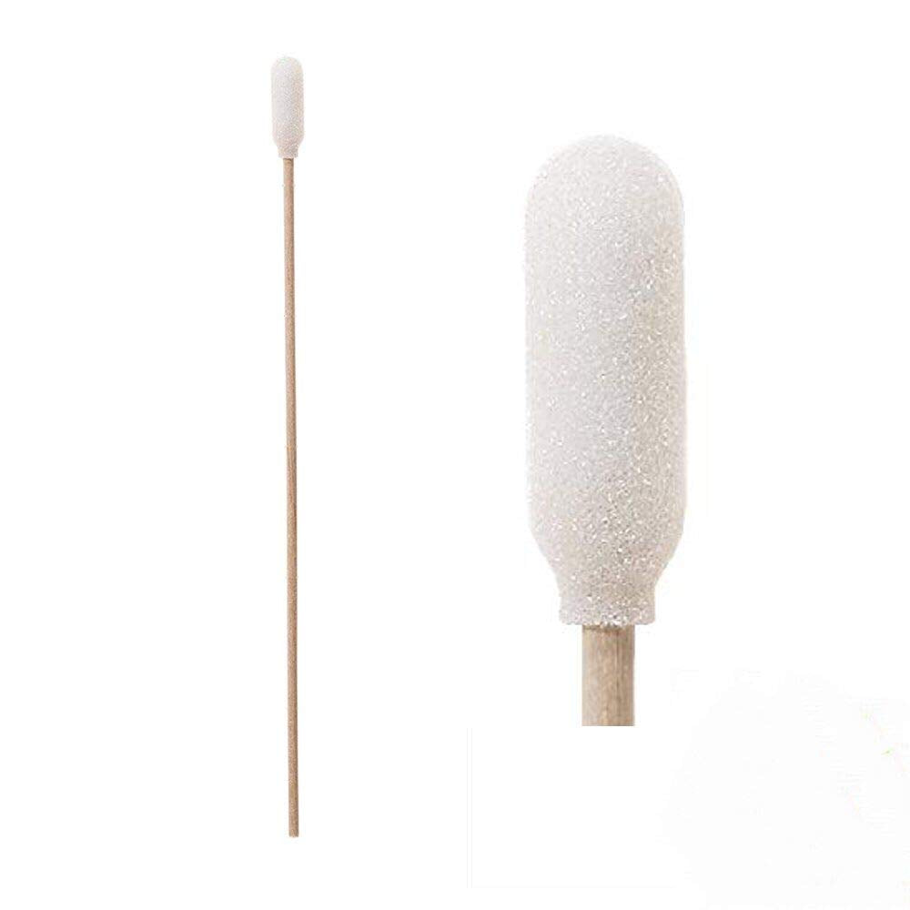 Large Foam Cleaning Swabs - 100pcs 6" Cotton Tipped with Wooden Handle | Ideal for Cleanroom Use