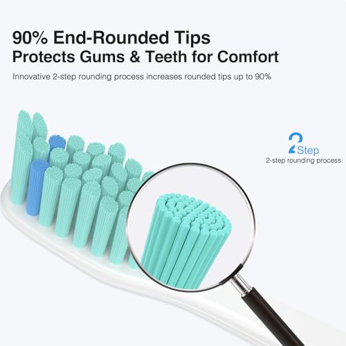 BOVVSLE Green & Blue Replacement Toothbrush Heads for Philips Sonicare E-Series, Pack of 6