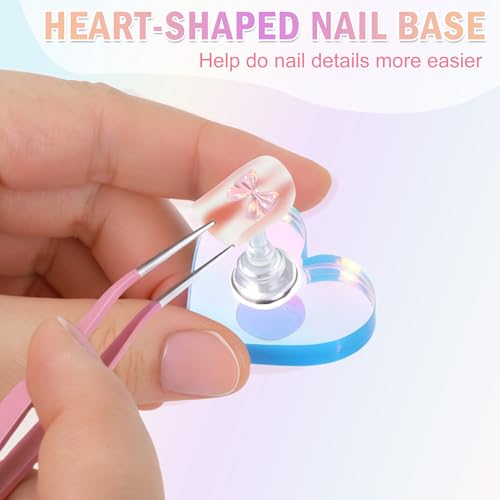 Heart Shaped Acrylic Nail Stand for Press On Nails - 2pcs Kit