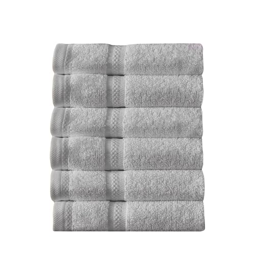 Arm & Hammer Antimicrobial Cotton Towel Washcloth Set - 6 Piece, Light Grey