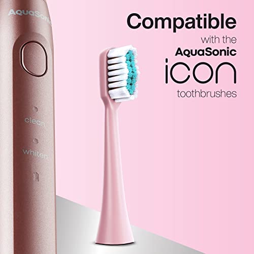 AquaSonic Icon Replacement Brush Heads | Light Pink, Pack of 6
