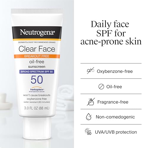 Neutrogena Clear Face Sunscreen Lotion SPF 50 - 3 Fl Oz