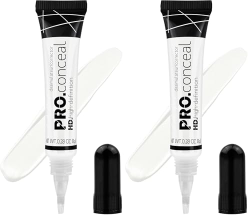 L.A. Girl HD Pro Conceal Flat White Corrector - 0.28 oz (Pack of 2)
