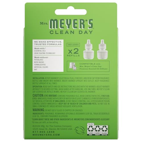 Mrs. Meyer's Clean Day Fresh Cut Grass Scented Oil Refills - 2 Pack