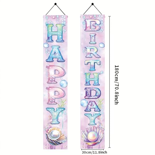 Mermaid Birthday Porch Banner Set - Under the Sea Party Decor