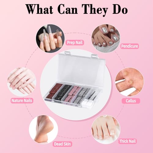 140 Pcs Nail Sanding Bands Set with Mandrel & Cuticle Bits