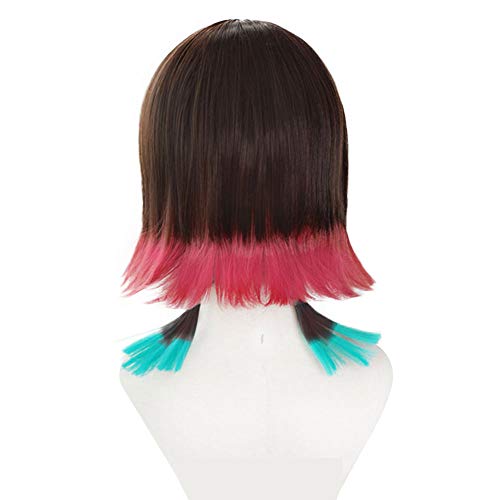 LOADREAM Enmu Cosplay Wig Short Gradient Synthetic Hair Halloween Costume Accessory