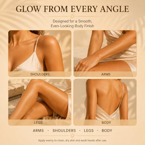 DTMIEAXN Gold Bronzing Tanning Gel with Coconut & Carrot Oil, 5 oz