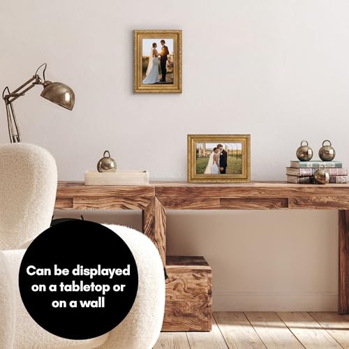 Ornate Gold 5x7 Picture Frame with Shatter-Resistant Glass