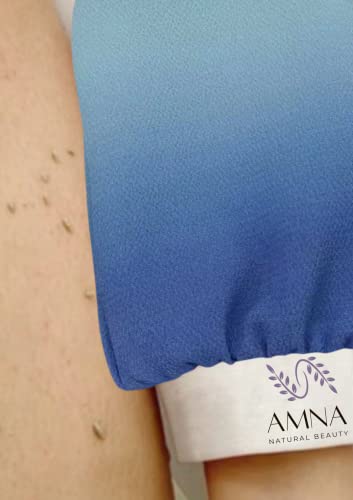 AMNA Natural Beauty Exfoliating Kessa Glove - Blue Gradient Viscose