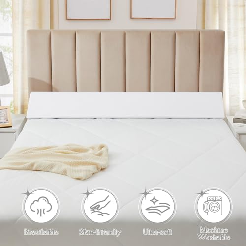 White Wedge Pillow Cover - Soft Microfiber with Side Pockets, 54" L x 10" W x 6" H