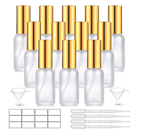 30 Pack 1 Oz Frosted Glass Spray Bottles with Mist Sprayer & Pump Cap