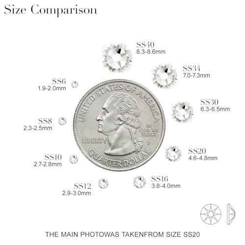 Novani Crystal Clear Rhinestones SS30/144pcs - 6.4-6.6mm Non-Hotfix Flat-Back Craft Embellishments