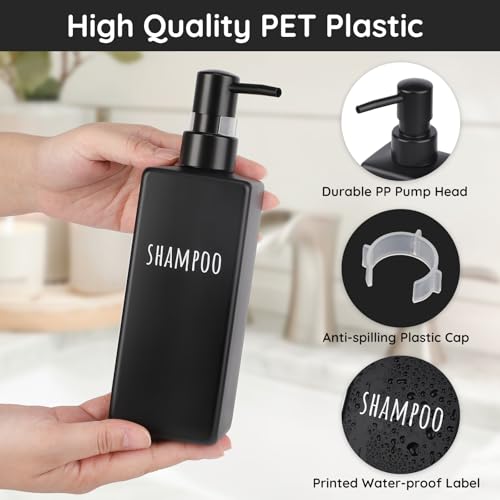Segbeauty 3-Pack 16.9oz Refillable Shampoo & Conditioner Dispensers for Bathroom & Travel