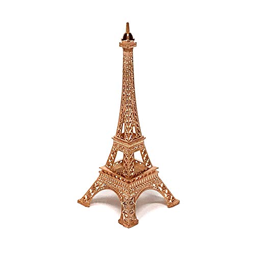 Eiffel Tower Statue Decor - 7" Rose Gold Metal Alloy