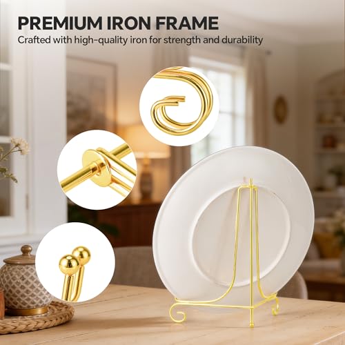 Artliving 7 Inch Decorative Plate Stand, Metal Display Easel - 2 Pack