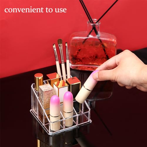 Lipstick Organizer with 9 Slots - Clear Acrylic Holder for Makeup