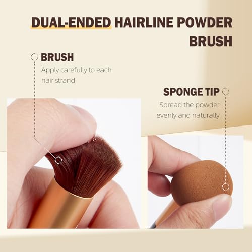Hairline Powder for Thinning Hair & Gray Roots with Brush – Water & Sweat Resistant Root Touch Up Concealer (Black)