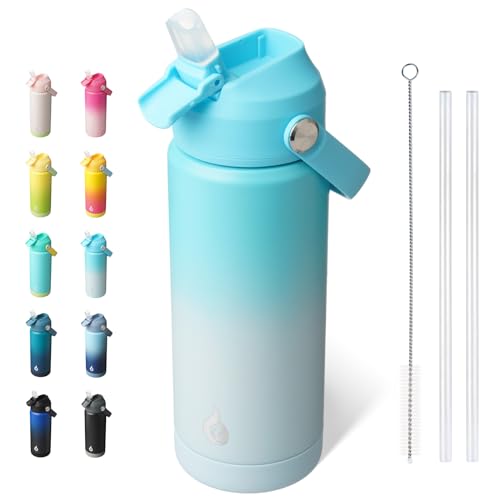 BJPKPK 18oz Insulated Stainless Steel Water Bottle with Straw Lid