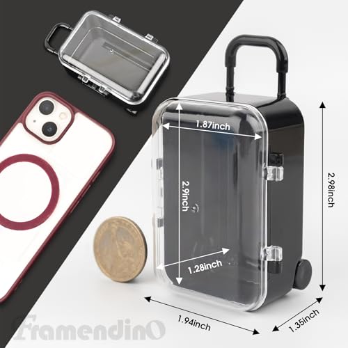 Framendino Mini Plastic Travel Suitcase Boxes - 4 Pack