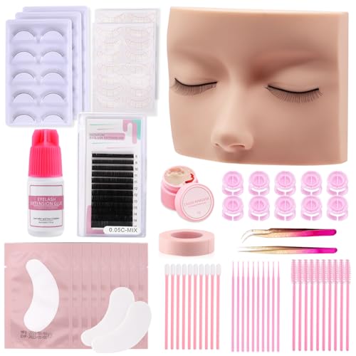 Eyelash Extension Training Kit for Beginners with Mannequin Head