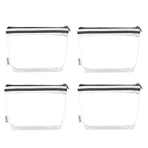 Augbunny Clear Waterproof Vinyl Cosmetic Pouch - 4-Pack Travel Organizer