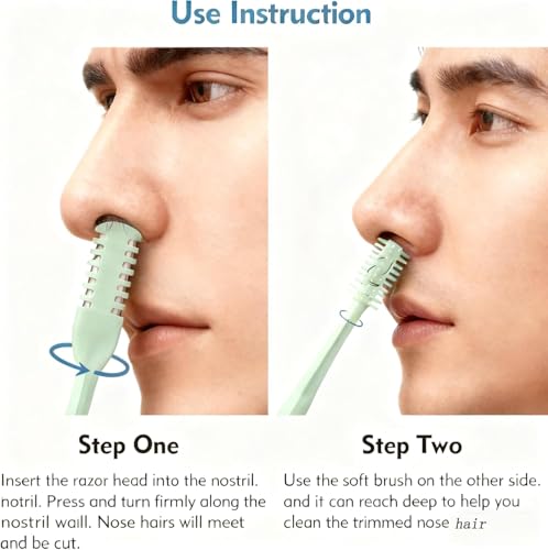 5-Pack Manual Nose Hair Trimmer Set - 2-in-1 Nasal Hair Remover