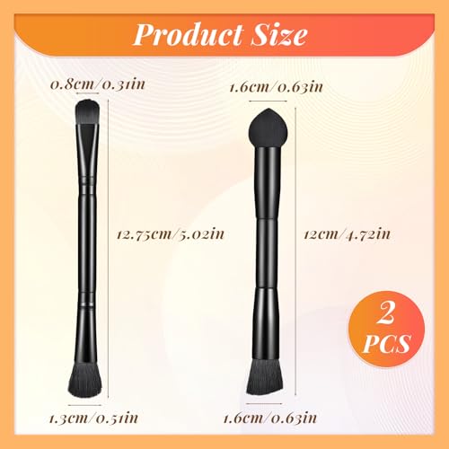 Dual Ended Hairline Powder Brush Set - 2 Pcs Travel Makeup Brushes