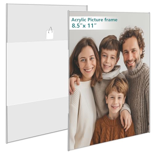 Bluesun 8.5x11 Acrylic Picture Frame Set of 2 - Easy Wall Mount