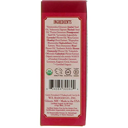 Badger Face Oil, Damascus Rose- For Dry/Delicate Skin 1 fl oz (29.5 ml) - 2 Pack#