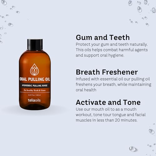 Teliaoils Coconut Oil Pulling Oil for Oral Detox & Fresh Breath 8.34 fl oz