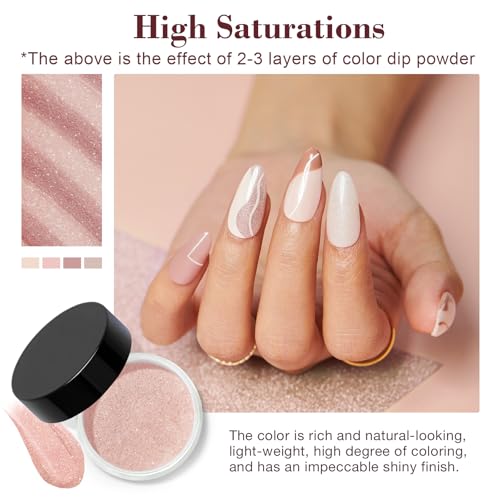 AZUREBEAUTY Amber Glitter Dip Powder Nail Kit - Starter Set for DIY Manicure