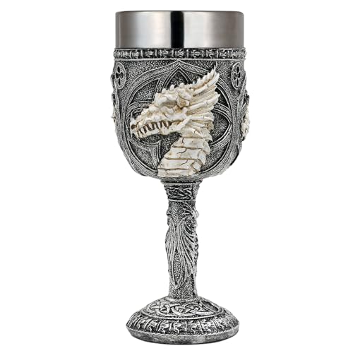 Medieval Dragon Skull Chalice - 7oz Stainless Steel Goblet